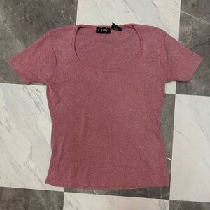 Y2K pink glitter top